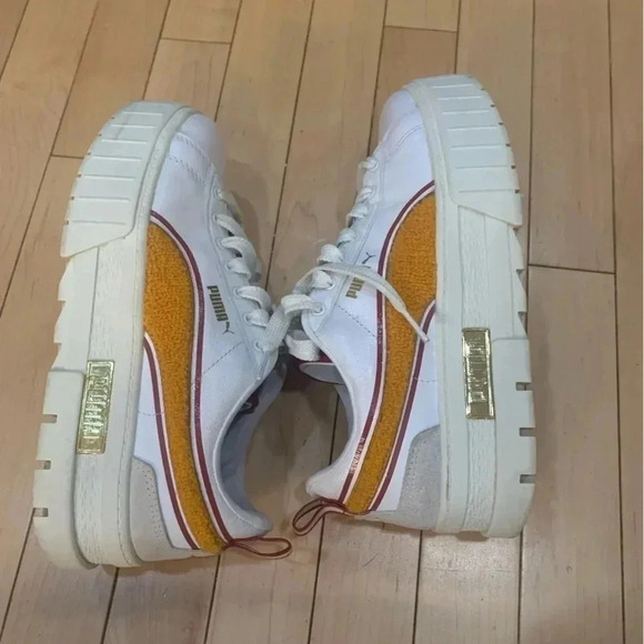 Puma Mayze Heritage Logo Platform  Womens White Sneakers Casual Shoes 9 US - Picture 6 of 10